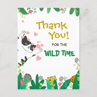 Cartão Postal Gato de Tuxedo Kitty Bonito de Tempo Selvagem Obri
