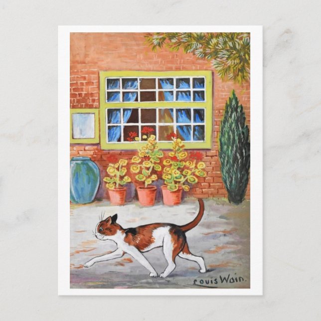 Cartão Postal Gato de voga, Louis Wain (Frente)