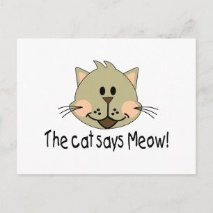Cartão Postal Gato Diz Miau