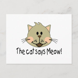 Cartão Postal Gato Diz Miau