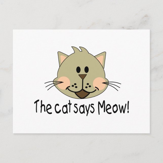 Cartão Postal Gato Diz Miau (Frente)