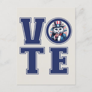 Cartão Postal Gato Diz Votar