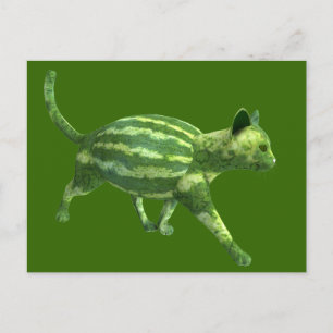 Cartão Postal Gato do Dia da Melancia Nacional