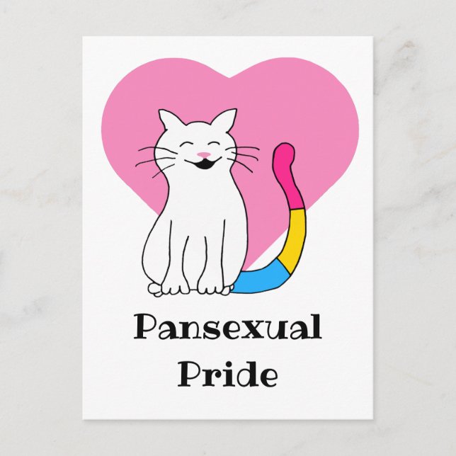 Cartão Postal Gato do Orgulho Pansexual (Frente)