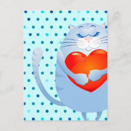 Cartão Postal Gato doce apaixonado, cartão-postal