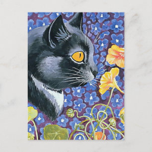 Cartão Postal “Gato e Nastúrcio” por Louis Wain