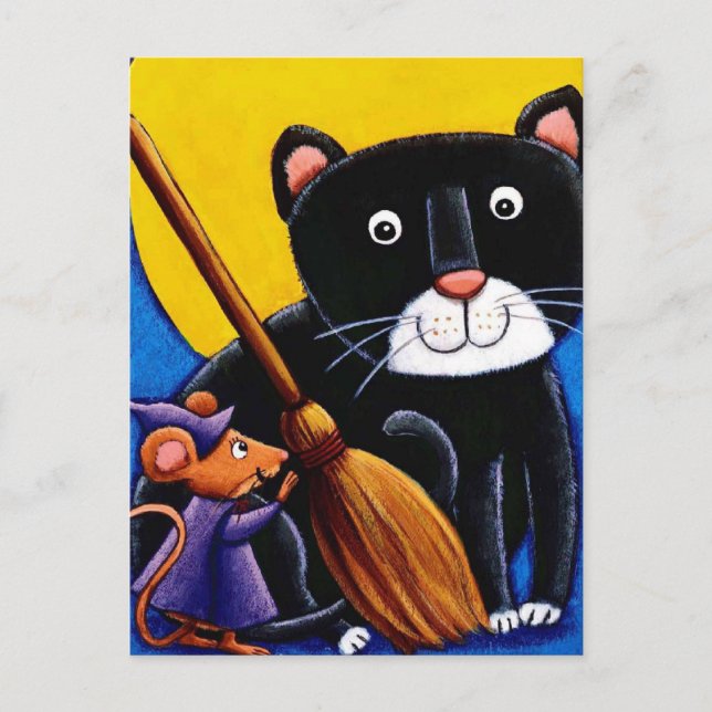 Cartão Postal gato e rato (Frente)