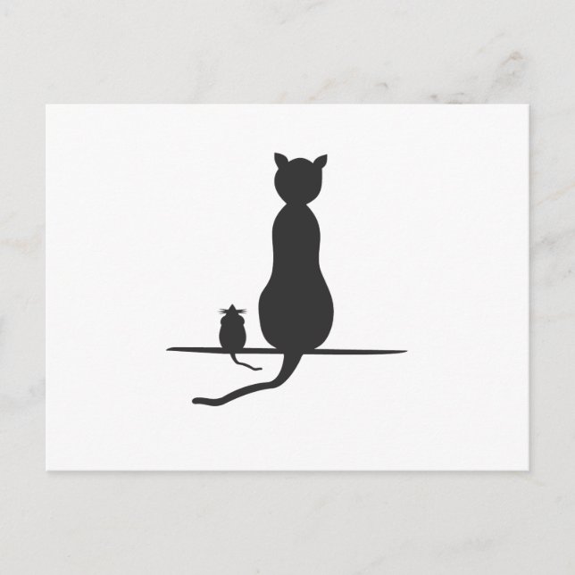 Cartão Postal gato e rato (Frente)