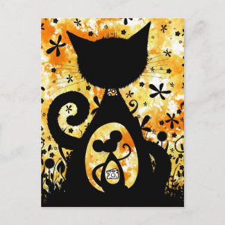 Cartão Postal gato e rato