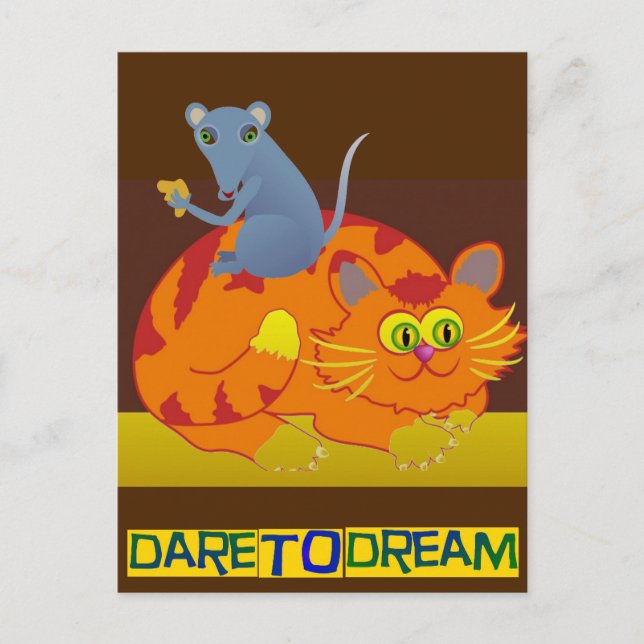 Cartão Postal Gato e Rato (Frente)