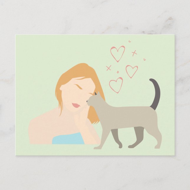 Cartão Postal Gato e seu humano (Frente)