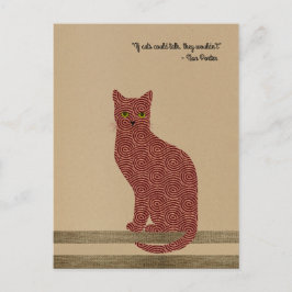 Cartão Postal Gato elegante desenhado. Só para amantes de gatos