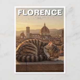 Cartão Postal Gato em Florença Itália Duomo Viagem