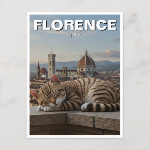 Cartão Postal Gato em Florença Itália Duomo Viagem