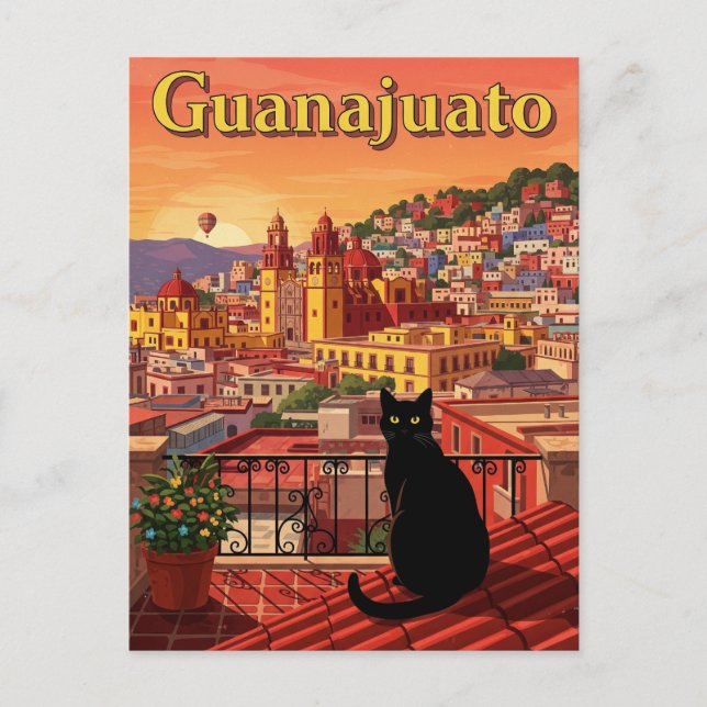 Cartão Postal Gato em Guanajuato, México (Frente)