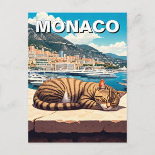 Cartão Postal Gato em Mônaco Monte Carlo Europe Viagem