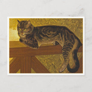 Cartão Postal Gato em uma Balustrade por Steinlen