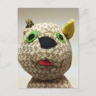Cartão Postal Gato Enchido Expresso De Língua Ecêntrica