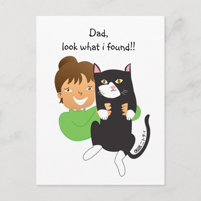 Cartão Postal Gato Encontrado (Frente)