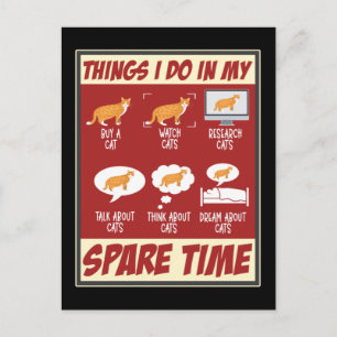 Cartão Postal Gato Engraçado Adorava Gato Humor Gato