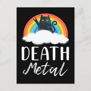 Cartão Postal Gato engraçado de heavy death metal música rock ar
