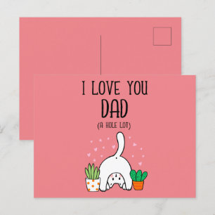 Cartão Postal Gato Engraçado Eu Te Amo Papai Um Buraco Muito