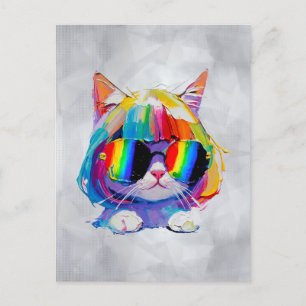 Cartão Postal Gato Engraçado Fofo Smol (Pintura Nº 5)