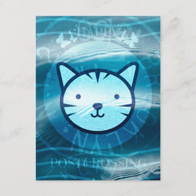Cartão Postal Gato Feliz do Postcrossing (Frente)