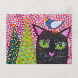 Cartão Postal Gato Feliz Natal