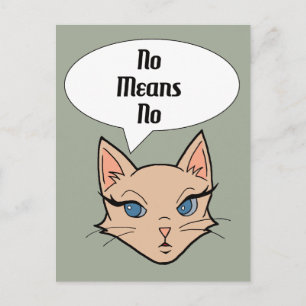 Cartão Postal Gato Feminista Ilustração de Cartoons Políticos