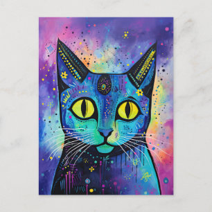 Cartão Postal Gato Gatinho Engraçado Misturado Pet Animal