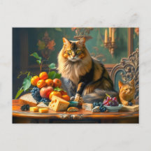 Gato Gracioso na Arte Fruta Estática