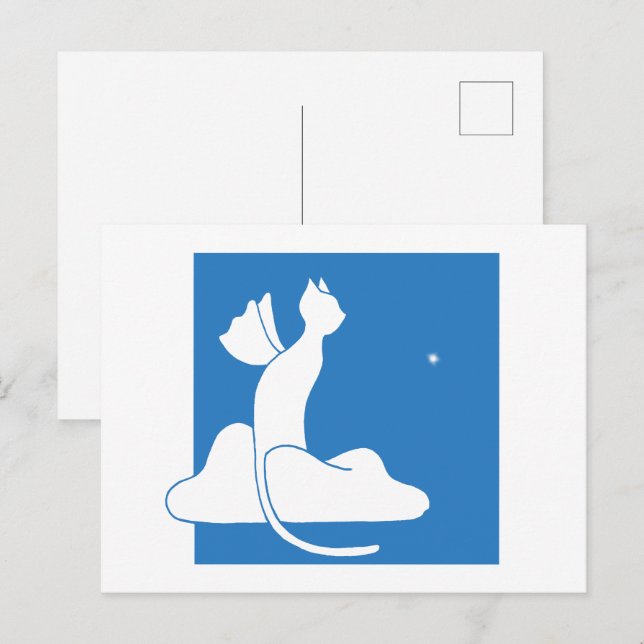 Cartão Postal Gato Guardião (Frente/Verso)