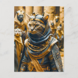 Cartão Postal Gato guerreiro egípcio na Royal Armor