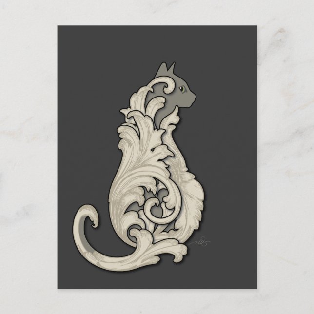 Cartão Postal Gato Illustrista (Frente)