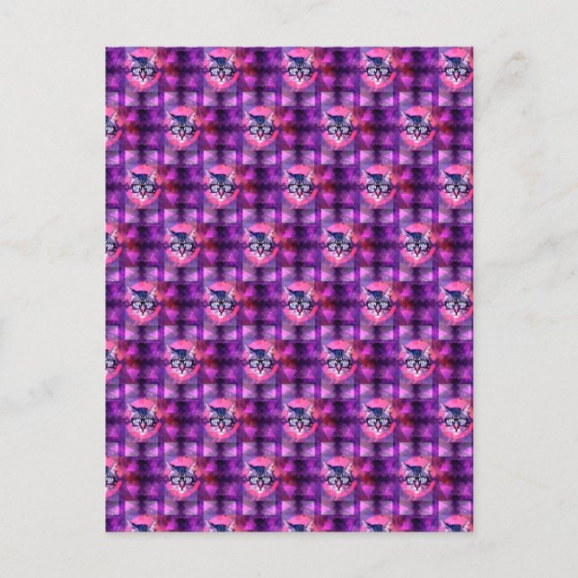 Cartão Postal gato iluminado (Frente)