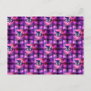 Cartão Postal gato iluminado