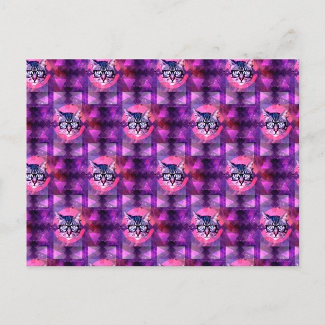 Cartão Postal gato iluminado (Frente)