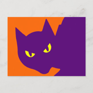 Cartão Postal Gato Kitty Assustador de Halloween