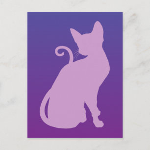 Cartão Postal Gato Lilac em Roxo
