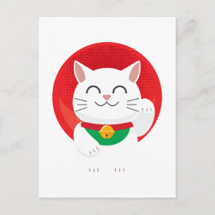 Cartão Postal Gato Maneki Neko Japão Gato Sortudo Ideia de Pres