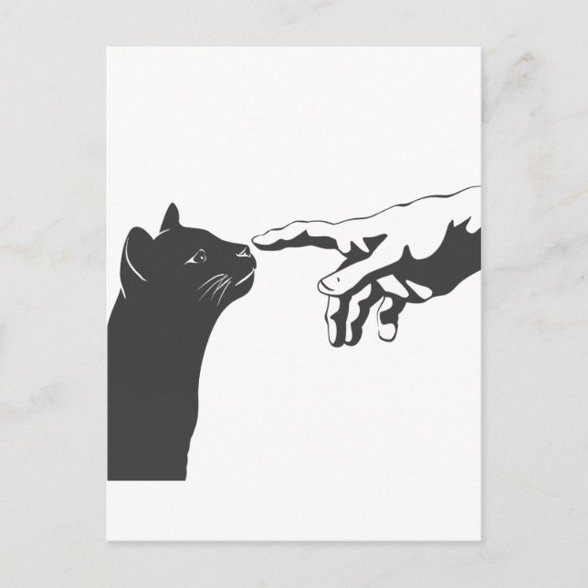 Cartão Postal Gato Michelangelo - Escolha a cor do fundo (Frente)