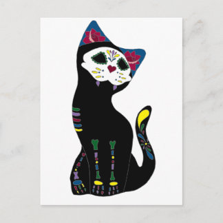Cartão Postal Gato Muerto do Dia De Los Muertos Cat