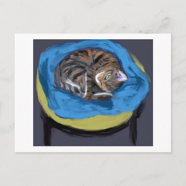 Cartão Postal Gato na cama, Suzanne Valadon (Frente)