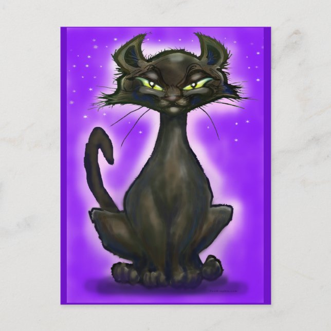 Cartão Postal Gato Negro (Frente)
