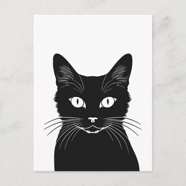 Cartão Postal Gato negro (Frente)