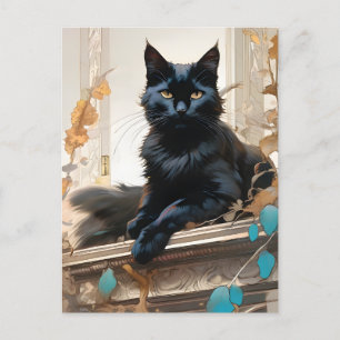 Cartão Postal Gato Negro