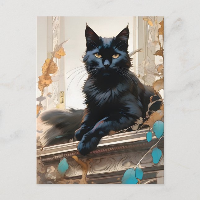Cartão Postal Gato Negro (Frente)