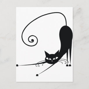 Cartão Postal Gato Negro