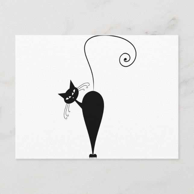 Cartão Postal Gato Negro (Frente)